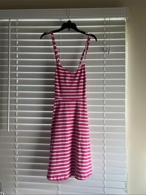 Old Navy Pink and White Striped Tank Dress Size S